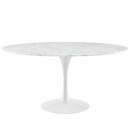 EAST END IMPORTS Lippa 60 in. Artificial Marble Dining Table, White EEI-1133-WHI